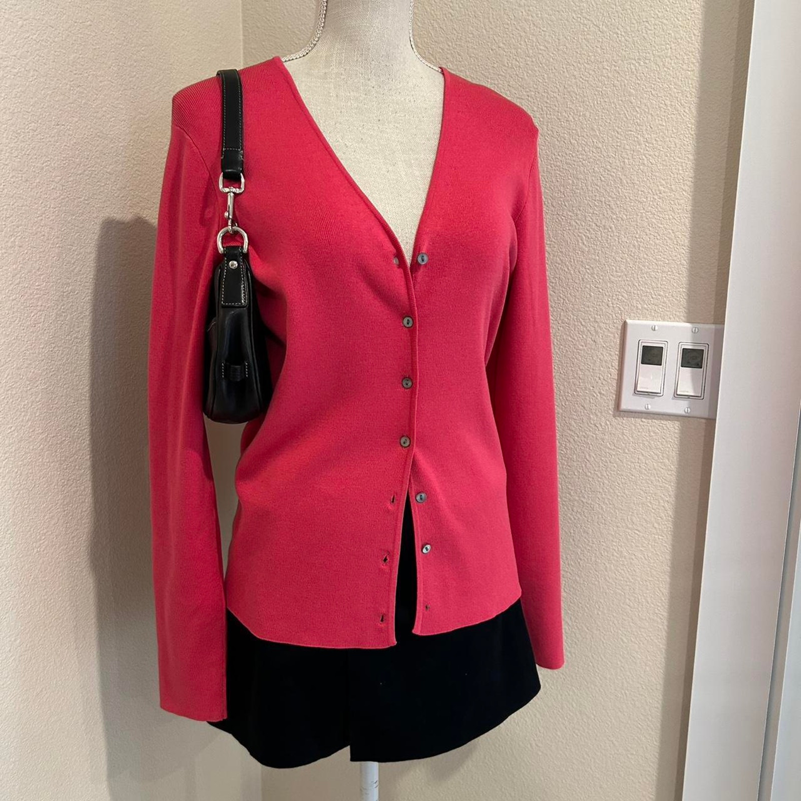 Charter Club Pink Silk Blend Cardigan. Size Medium